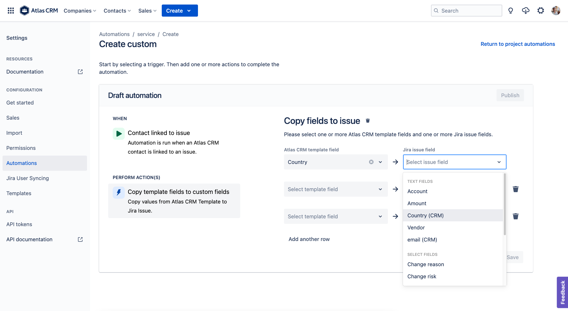 Filter Jira issues with Atlas CRM data using JQL